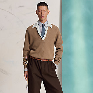 HERMES エルメス　ネクタイ　ニットタイ　スクエアタイ　 茶系 HERMES エルメス ネクタイ ニットタイ スクエアタイ 茶系 HERMES